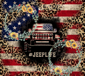 American Flag Jeep Tumbler